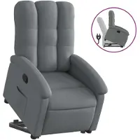 Sonstiges Sillón reclinable elevable de tela gris oscuro