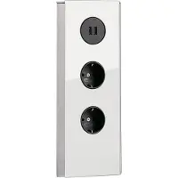 Wipo MIRA Eck Glas USB A, enchufe de esquina, blanco - 2 tomas Schuko y 2 puertos USB para carga / enchufes