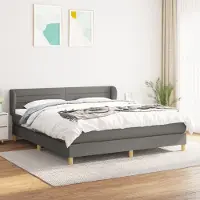 Prolenta Maison Exclusive - Base de cama con somier y colchón, color gris oscuro, 160x200 cm, tejido