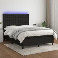 Prolenta Maison Exclusive: Base de cama con somier, colchón y luces LED, color , 140x200 cm, tapizada en tela