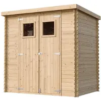 Timbela M311: Casa de jardín de madera - Dimensiones: 204 cm de ancho x 142 cm de profundidad x 200 cm de alto / 2,22 m2