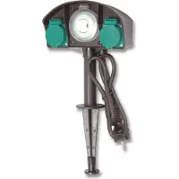 Neuveden Ecolite XHWS-F06: Poste para jardín con 2 enchufes y temporizador