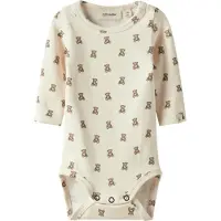 Name it Pijama entero/body 'NBNGayo Elo' marrón / gris / blanco lana