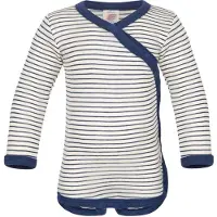 Engel - Kids' Baby Wraparound L/S Bodysuit - Ropa interior merino size 74/80, gris/blanco