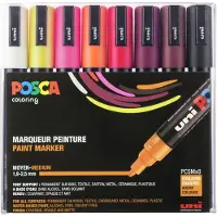 Posca Rotulador Pc5m De Punta Mediana Y Color Cálido 8 Unidades