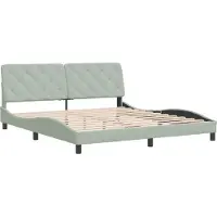 Syfax Estructura de cama sin colchón terciopelo gris claro 180x200 cm