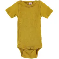 Engel - Baby Bodysuit Short Sleeve with Press Studs on Shoulder - Ropa interior merino size 98/104, amarillo