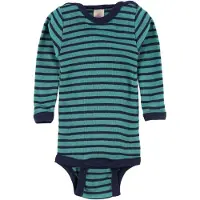 Engel - Baby Long-Sleeved Bodysuit with Press Studs, Striped size 50/56, azul/turquesa