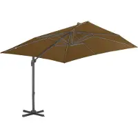 Syfax Sombrilla jardín voladiza con palo de aluminio taupe 300x300 cm