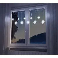 Spetebo Guirnalda de luces con forma de copos de nieve, 135 x 20/30 cm - Color: blanco frío