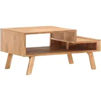 Syfax Mesa de centro de madera maciza de acacia 100x50x45 cm
