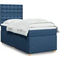 Prolenta Maison Exclusive: Base de cama con somier y colchón, color azul, 90x200 cm, material textil