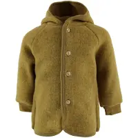 Engel - Children's Hooded Jacket with Wooden Buttons - Chaqueta de lana size 98/104, marrón