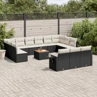 Prolenta Maison Exclusive: Juego de jardín de 14 piezas con cojines, color , fabricado en polirratán