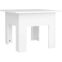 Syfax Mesa de centro madera contrachapada blanco 55x55x42 cm