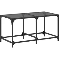 Syfax Mesa de centro superficie de vidrio acero negra 78,5x40x40 cm