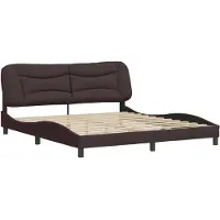 Syfax Estructura de cama sin colchón Hvar de tela marrón oscuro 180x200 cm