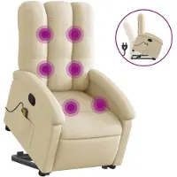 Syfax Silla de masaje reclinable de pie de tela color crema