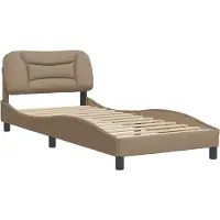 Syfax Estructura de cama sin colchón Hvar cuero sintético capuchino 80x200 cm