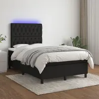 Prolenta Maison Exclusive: Base de cama con somier y colchón, con iluminación LED, color , 120 x 200 cm, tapizada en tela
