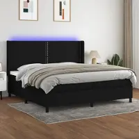 Prolenta Maison Exclusive: Base de cama con somier y colchón, con iluminación LED, color , 200x200 cm, tapizada en tela