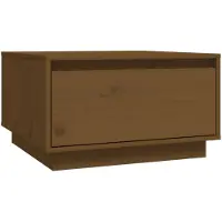 Syfax Mesa de centro madera maciza de pino marrón miel 55x56x32 cm