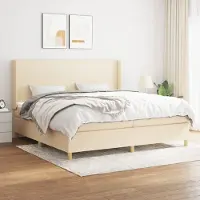 Prolenta Maison Exclusive: Base de cama con somier y colchón, color crema, 200x200 cm, tejido