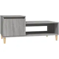Syfax Mesa de centro madera contrachapada gris Sonoma 100x50x45 cm