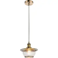 Globo Lighting Lámpara colgante , estructura de metal color bronce, pantalla de vidrio, cable de PVC color marrón, diámetro: 220 mm, altura: 1200 mm, excluye 1 bombilla E27 de 60W y 230V
