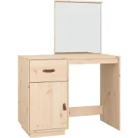Syfax Mesa tocador de madera maciza de pino 95x50x134 cm