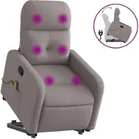 Sonstiges Sillón reclinable de masaje elevable tela gris taupé