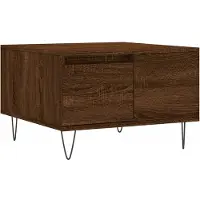 Syfax Mesa de centro madera contrachapada roble marrón 55x55x36,5 cm