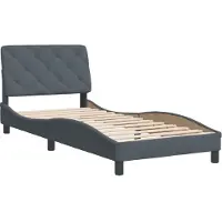 Syfax Estructura de cama sin colchón terciopelo gris oscuro 90x200 cm