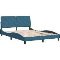 Syfax Estructura de cama sin colchón terciopelo azul 120x200 cm