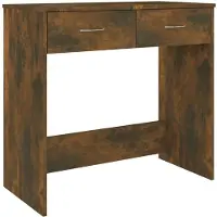 Syfax Escritorio de madera contrachapada roble ahumado 80x40x75 cm