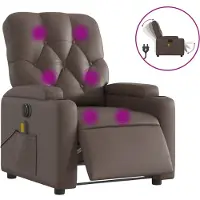Syfax Sillón de masaje eléctrico, marca Braun, tapizado en cuero sintético