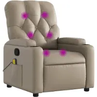 Syfax Sillón de masaje reclinable cuero sintético color capuchino