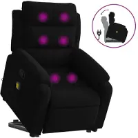 Syfax Sillón reclinable de masaje elevable terciopelo negro