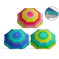 Atosa Parasol abatible de nailon , con volantes/metal, factor de protección UPF 3, surtido, para varillas de 19/22 mm, 180 cm, multicolor. Multicolor, talla única