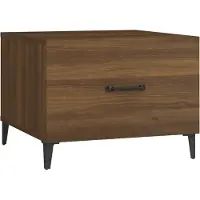 Syfax Mesa de centro con patas de metal marrón roble 50x50x40 cm