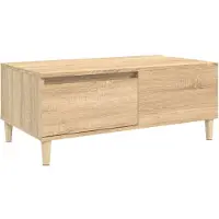 Syfax Mesa de centro madera contrachapada roble Sonoma 90x50x36,5 cm