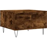 Syfax Mesa de centro madera contrachapada roble ahumado 55x55x36,5 cm