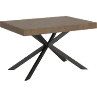 Ityhome - Mesa auxiliar para ropa, 120/204 x 80 cm, tablero Plaker en color nogal, patas en color antracita