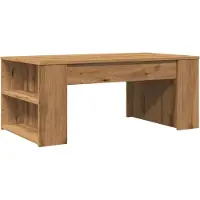 Syfax Mesa de centro madera ingeniería roble artesanal 102x55x42cm