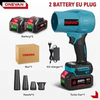 StarTech.com Soplador de hojas y nieve a batería - Turbina de alto rendimiento - 3500 W - Motor sin escobillas - 300000 RPM - 350 m/s - 3 niveles de potencia - 2 baterías + cargador de la UE