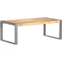 Syfax Mesa de centro madera de mango rugosa 110x60x40 cm