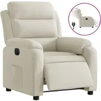 Syfax Sillón reclinable eléctrico de terciopelo blanco crema