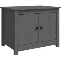 Syfax Mesa de centro de madera maciza de pino gris 71x49x55 cm