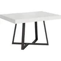 Ityhome - Mesa de comedor extensible, 130/234 x 90 cm, modelo Zeplir, con tablero de madera de fresno en blanco y patas en color antracita