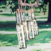 Spetebo Guirnalda de luces solares con forma de botellas, que incluye 4 botellas iluminadas